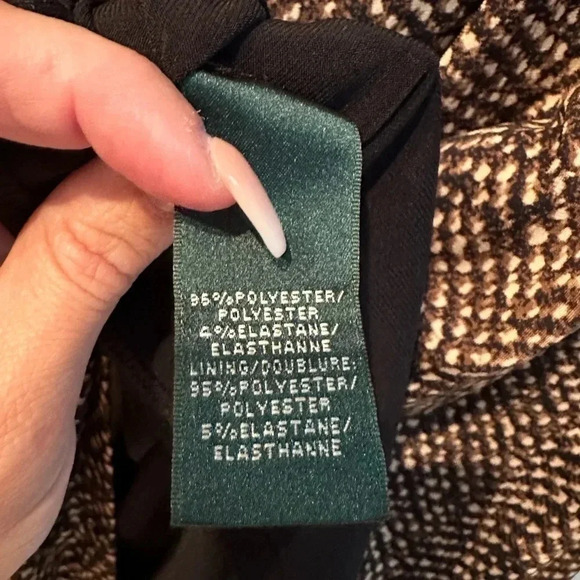 Lauren Ralph Lauren | Snakeskin Print Cocktail Rouched Midi Dress Size 8 Medium - Picture 6 of 8